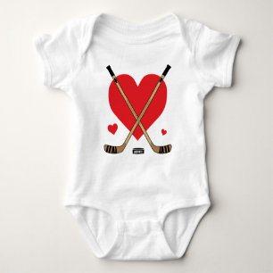 Liebe Heart Hockey Sticks Säugling Bodysuit Baby Strampler