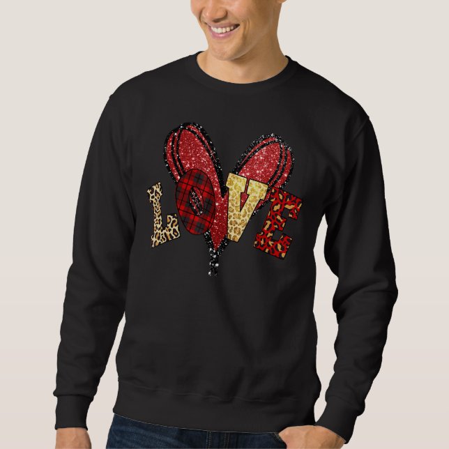 Liebe Heart Leopard Buffalo Kariert Matching Coupl Sweatshirt (Vorderseite)