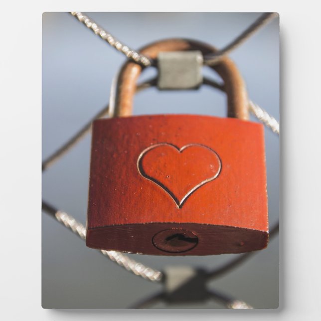 Liebe Heart Padlock Fotoplatte (Vorderseite)