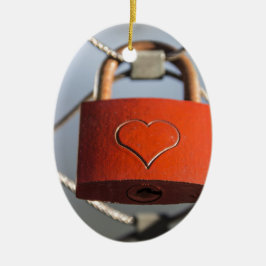 Liebe Heart Padlock Keramikornament