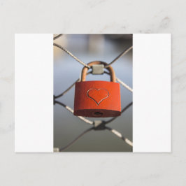 Liebe Heart Padlock Postkarte