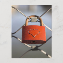 Liebe Heart Padlock Postkarte