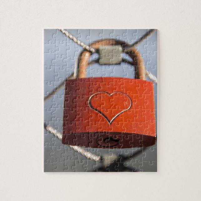 Liebe Heart Padlock Puzzle (Vertikal)
