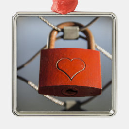 Liebe Heart Padlock Silbernes Ornament