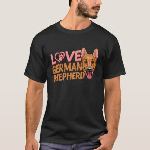 Liebe Heart Paw German Shepherd Dog K9 T-Shirt