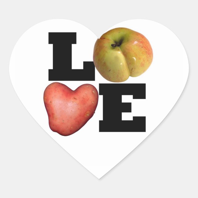 LIEBE Heart Potato Heart Aufkleber (Vorderseite)