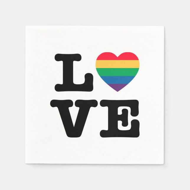 Liebe Heart Pride Paper Napkins Serviette (Vorderseite)