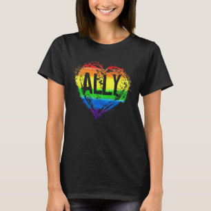 Liebe Heart Rainbow Ally Lgbtq Lgbt Lesbian Gay Pr T-Shirt