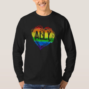 Liebe Heart Rainbow Ally Lgbtq Lgbt Lesbian Gay Pr T-Shirt