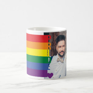 Liebe Heart Rainbow Gay Pride LGBT Foto Kaffeetasse
