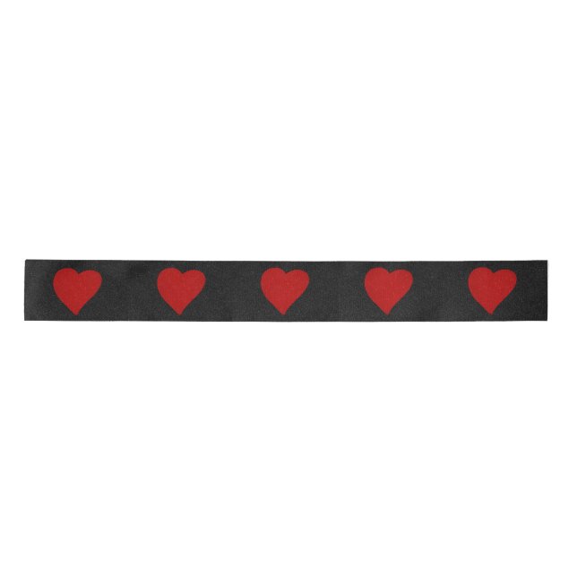 Liebe Heart Red Glitzer Valentine's Satin Ribbon Satinband (Vorderseite)