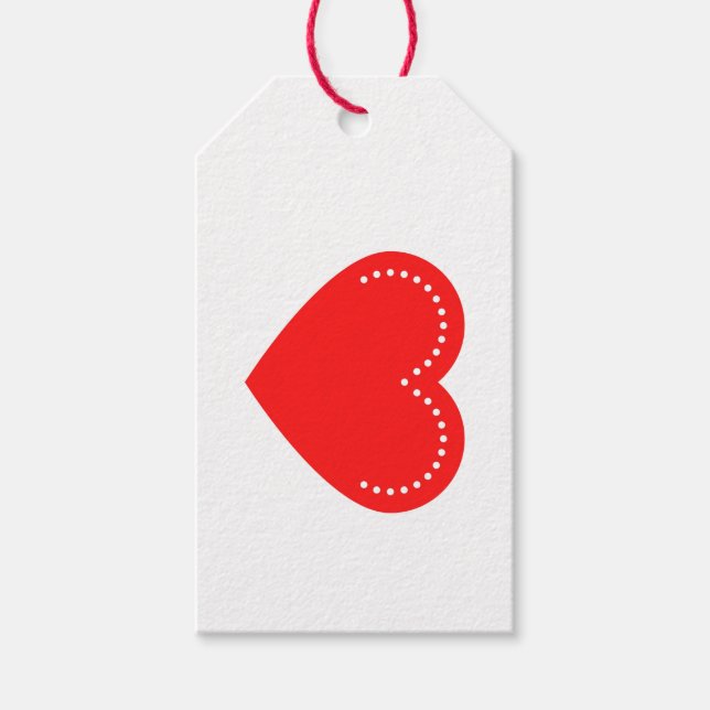 Liebe Heart Red Valentine's Gift Tags Geschenkanhänger (Vorderseite)