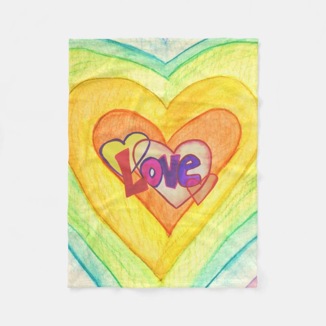 Liebe Heart Rings Chemo Blanket Fleecedecke (Vorderseite)