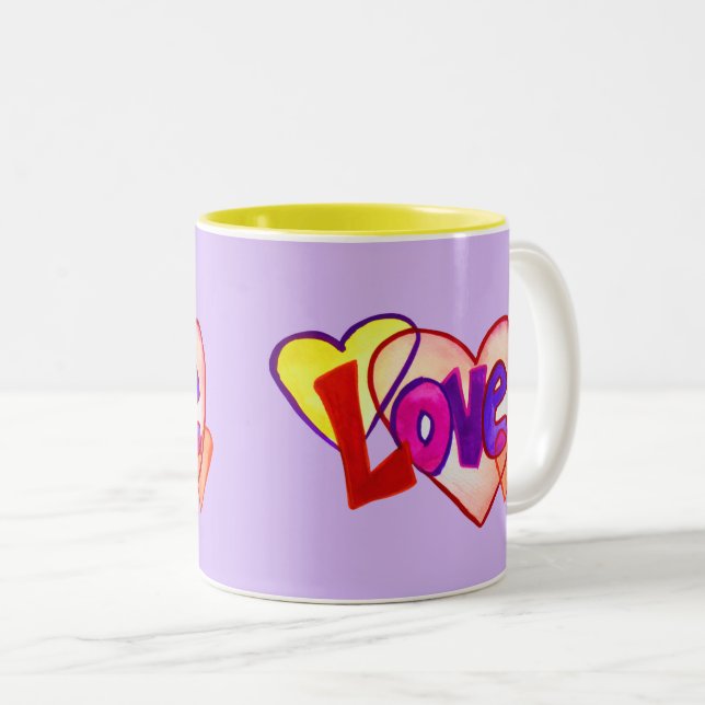 Liebe Heart Rings Custom Coffee Cups oder Tasse (VorderseiteRechts)