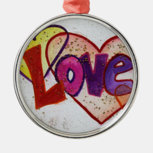 Liebe Heart Rings Glitzer Ornament Aus Metall