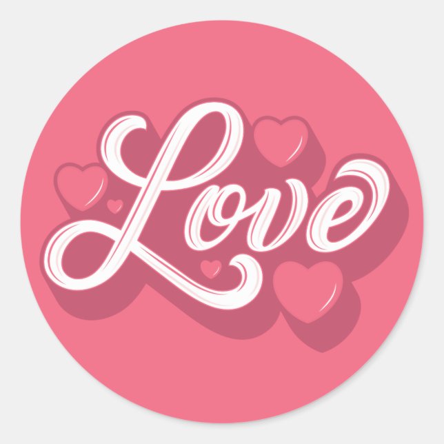 Liebe Heart Round Stickers (Vorderseite)