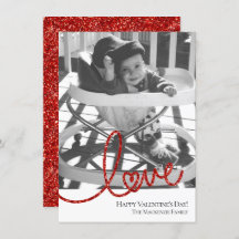 Liebe Heart Script | Modernes Foto in Rot und Weiß