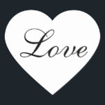 Liebe Heart Shape Sticker für Gastgeschenk Hochzei<br><div class="desc">Einfach individualisierter Hochzeitsaufkleber für Umschlag Aufkleber und Gastgeschenk Hochzeit. Sie können es so verwenden,  wie es ist,  oder Sie können den Text,  die Textfarbe,  den Schriftart oder die Größe ändern,  um Ihre Hochzeitsarbeit Farben. Sie können auch den Hintergrund des Herzens von weiß auf eine andere Farbe ändern.</div>