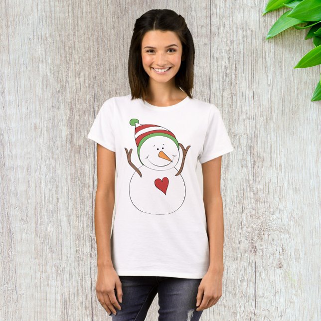 Liebe Heart Snowman T-Shirt (Von Creator hochgeladen)