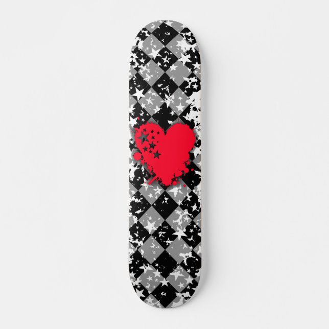 Liebe Heart Star Splatt Skateboard (Vorne)