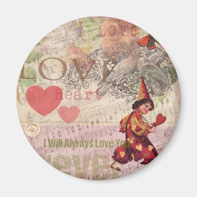 Liebe Heart Sweetheart Valentine Cherub Magnet (Vorne)