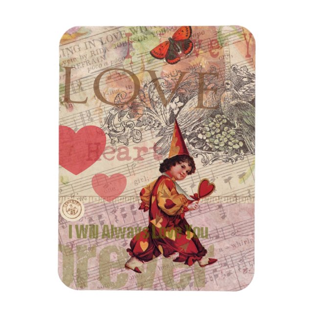 Liebe Heart Sweetheart Valentine Cherub Magnet (Vertikal)