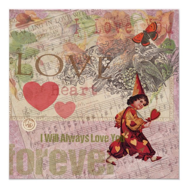 Liebe Heart Sweetheart Valentine Cherub Poster (Vorderseite)