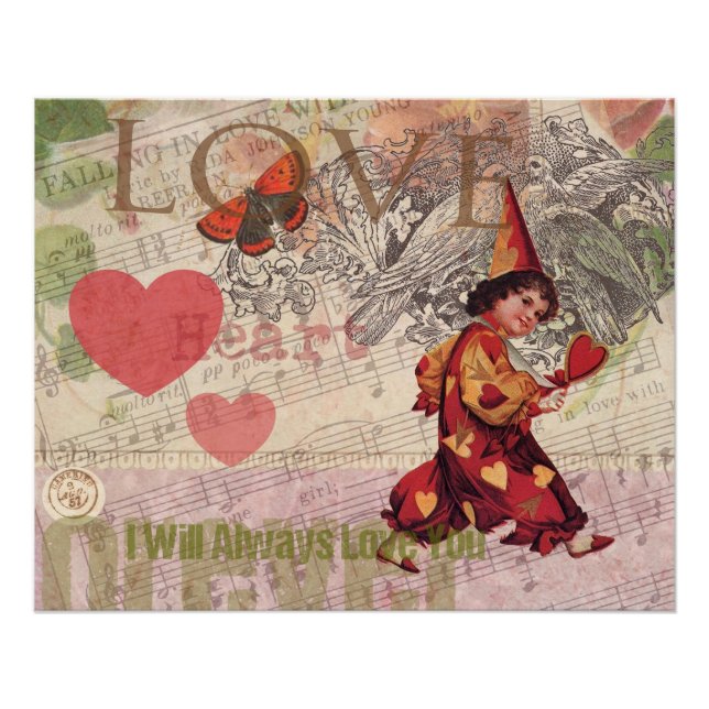 Liebe Heart Sweetheart Valentine Cherub Poster (Vorderseite)