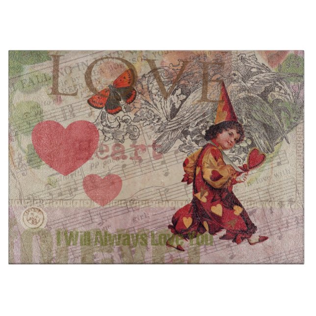 Liebe Heart Sweetheart Valentine Cherub Schneidebrett (Vorderseite)