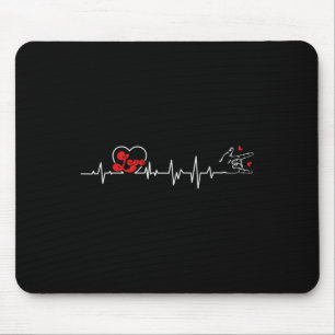 Liebe Heartbeat Hand Gebärdensprache Hörverlust Aw Mousepad