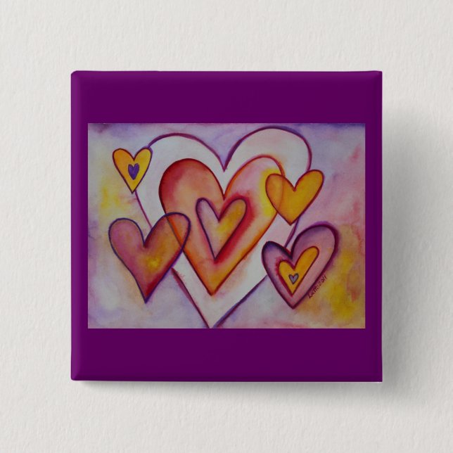 Liebe Heartet benutzerdefinierte Button für Person (Vorderseite)