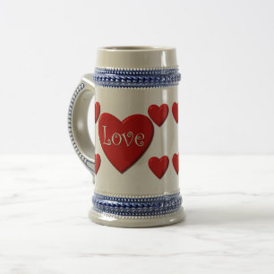 Liebe Hearts 22 oz Stein Bierglas
