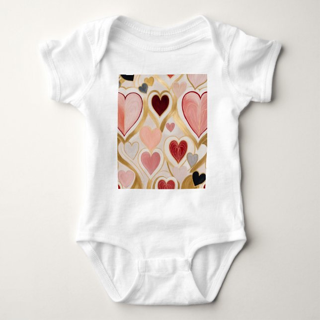 Liebe Hearts Baby Strampler (Vorderseite)