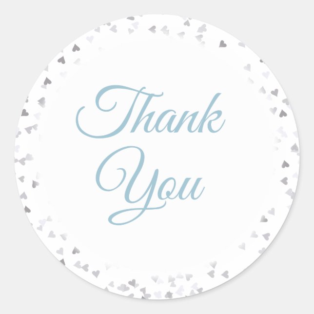 Liebe Hearts Confetti Vielen Dank Runder Aufkleber (Vorderseite)