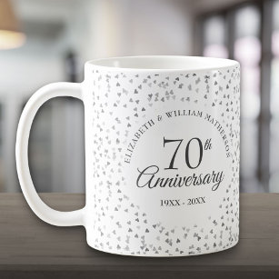 Liebe Hearts Confetti zum 70. Geburtstag Kaffeetasse