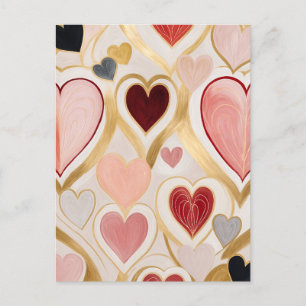 Liebe Hearts Feiertagspostkarte