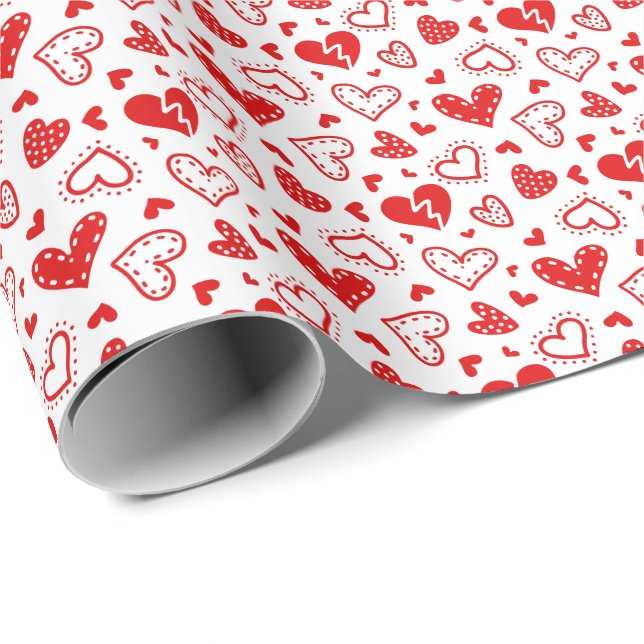 Liebe Hearts Geschenkpapier (Rolleneckpunkt)