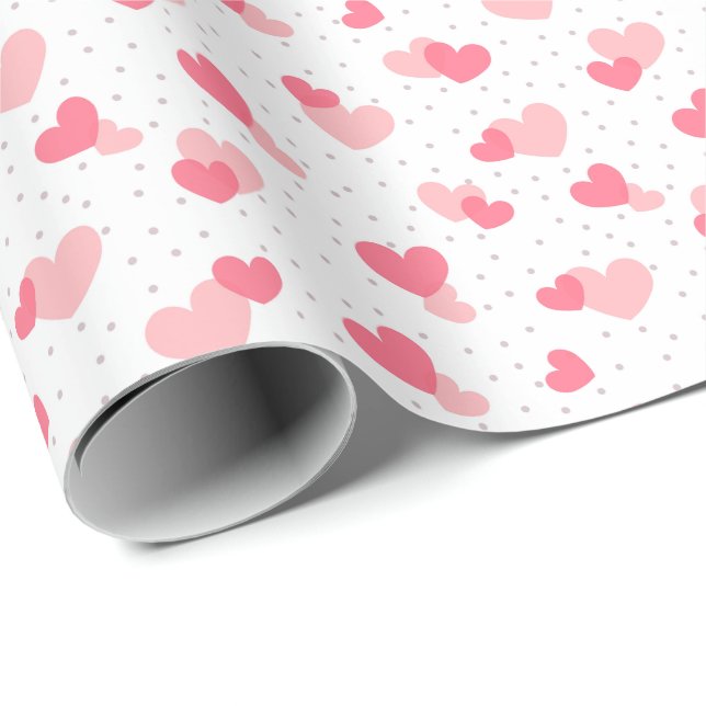 Liebe Hearts Geschenkpapier (Rolleneckpunkt)