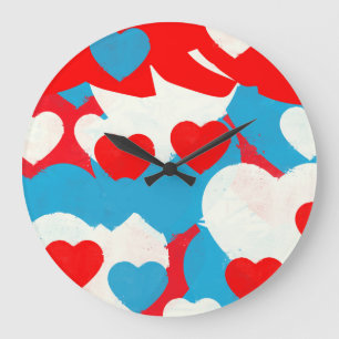 Liebe Hearts Große Wanduhr
