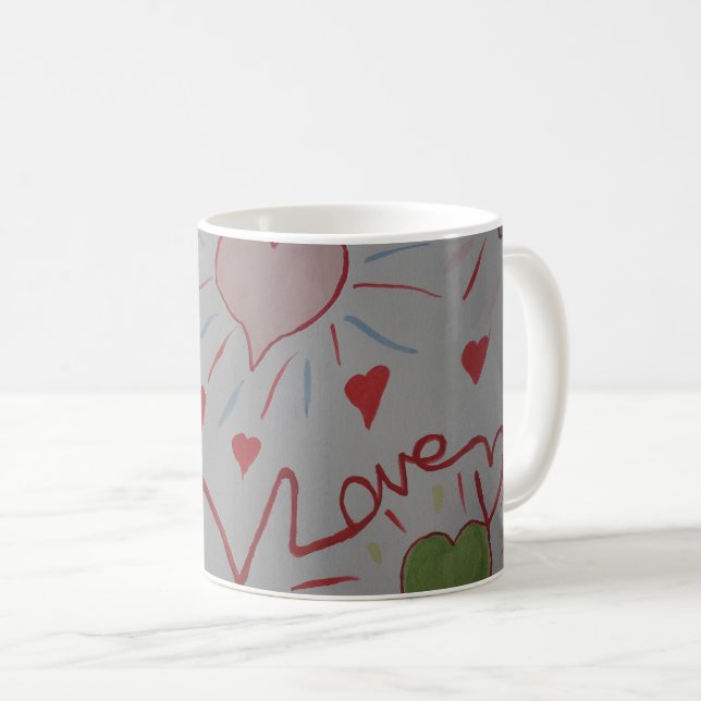 Liebe Hearts Kaffeetasse (VorderseiteRechts)