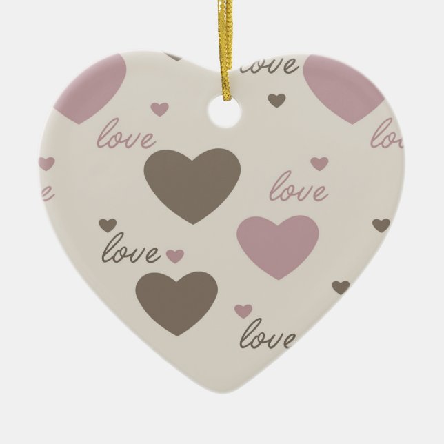 Liebe Hearts Keramik Ornament (Vorne)