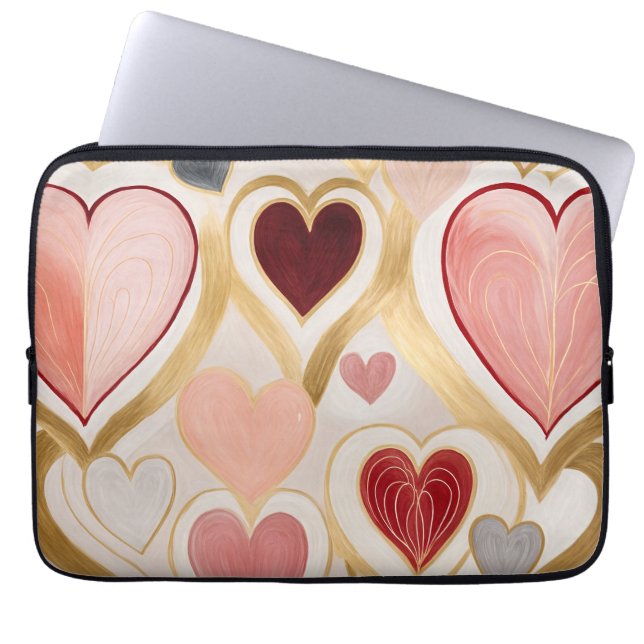Liebe Hearts Laptopschutzhülle (Vorderseite)
