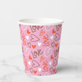 Liebe Hearts Paper Cup Pappbecher