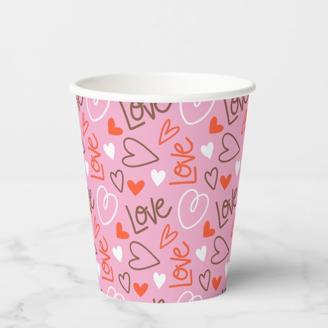 Liebe Hearts Paper Cup Pappbecher (Vorderseite)