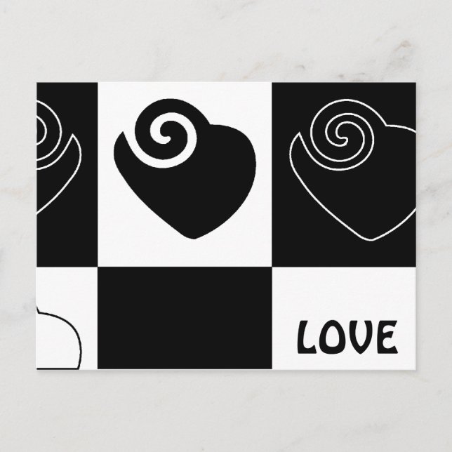 LIEBE Hearts Postkarte (Vorderseite)