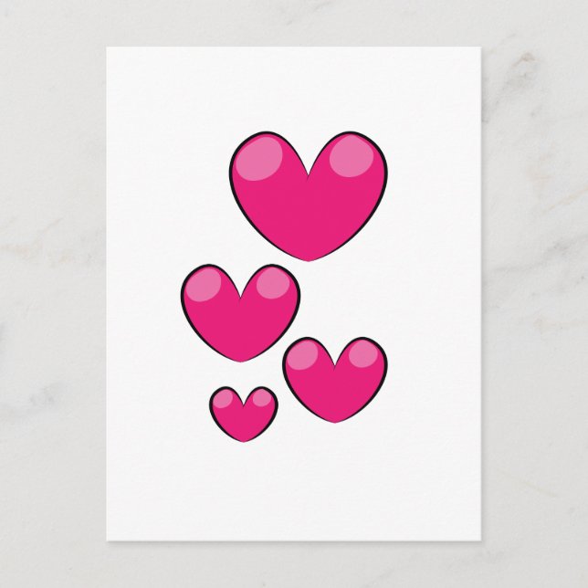 Liebe Hearts Postkarte (Vorderseite)