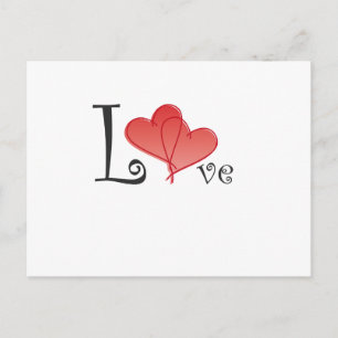 Liebe Hearts Postkarte