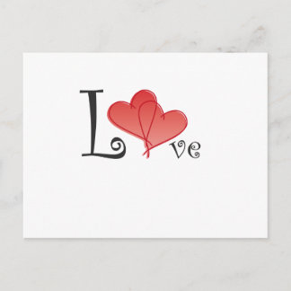 Liebe Hearts Postkarte