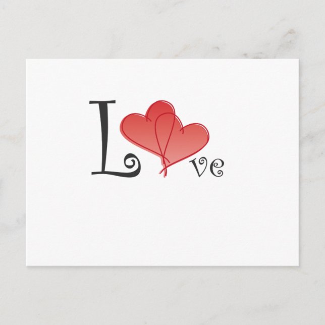 Liebe Hearts Postkarte (Vorderseite)