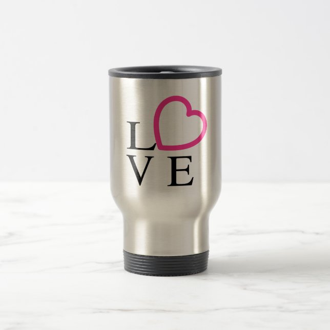 Liebe Hearts Reisebecher (Mittel)
